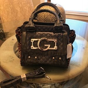 Cute Leopard Patton and Quilted Grey Bag New!